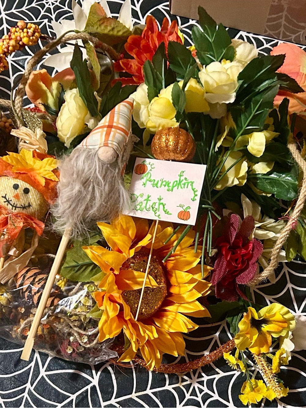 Box of Misc Fall Decor